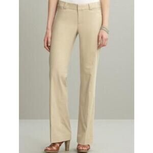Banana Republic Martin Fit Sand Khaki Straight Wide Leg Trouser Cotton Pants 4